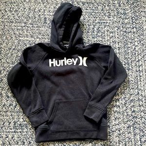 Hurley Hoodie. Fleece hood. Boys L. Front pocket. Like new.